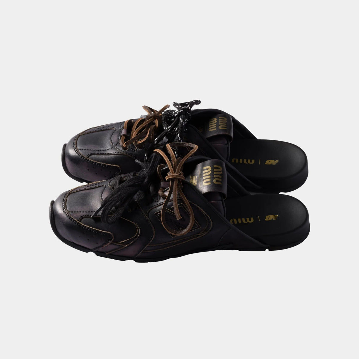 New Balance X Miu Miu 530 SL Deco Calf Leather Mules