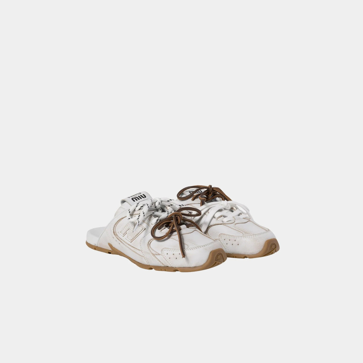 New Balance X Miu Miu 530 SL Deco Calf Leather Mules