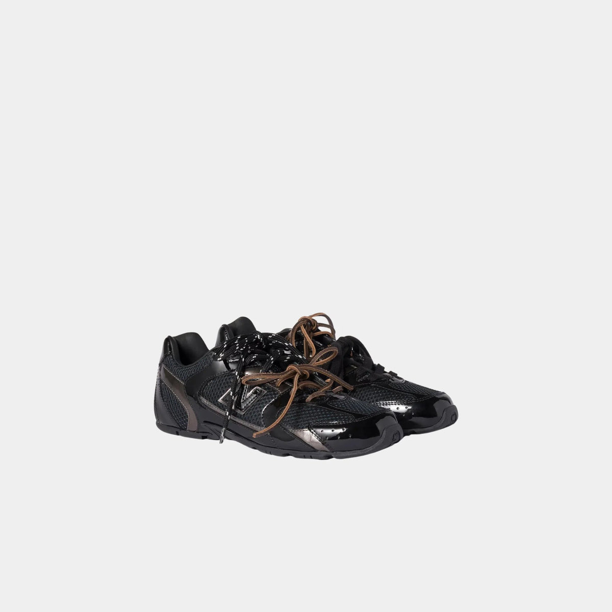 New Balance X Miu Miu 530 SL Patent Leather and Mesh Sneakers