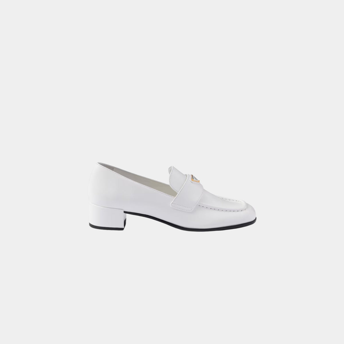 Brushed Leather Heeled Loafers