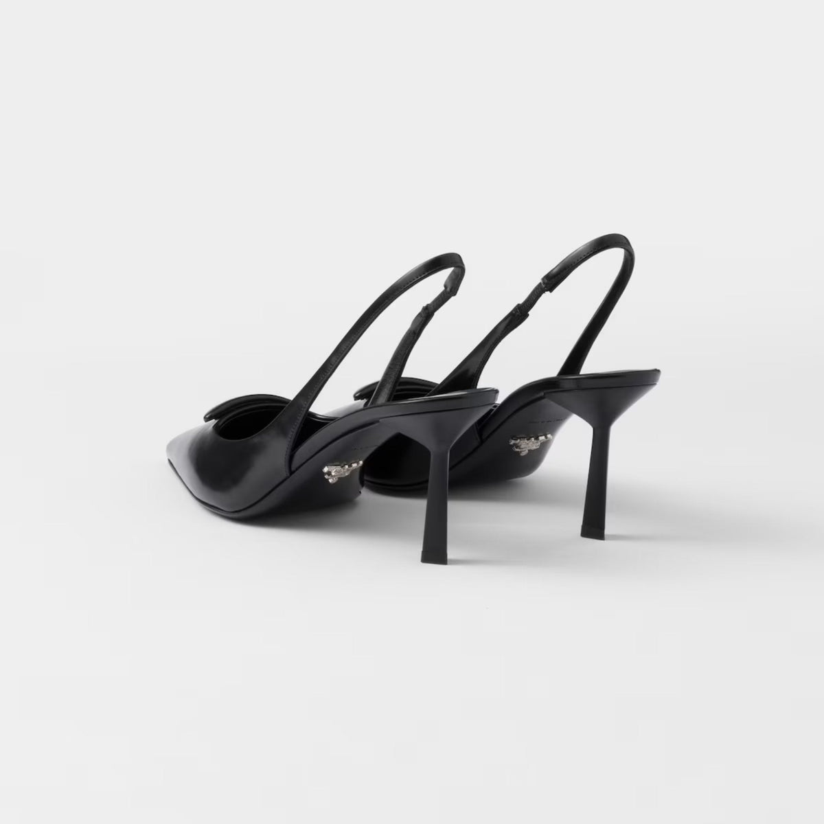 Brushed Leather Slingback Pumps