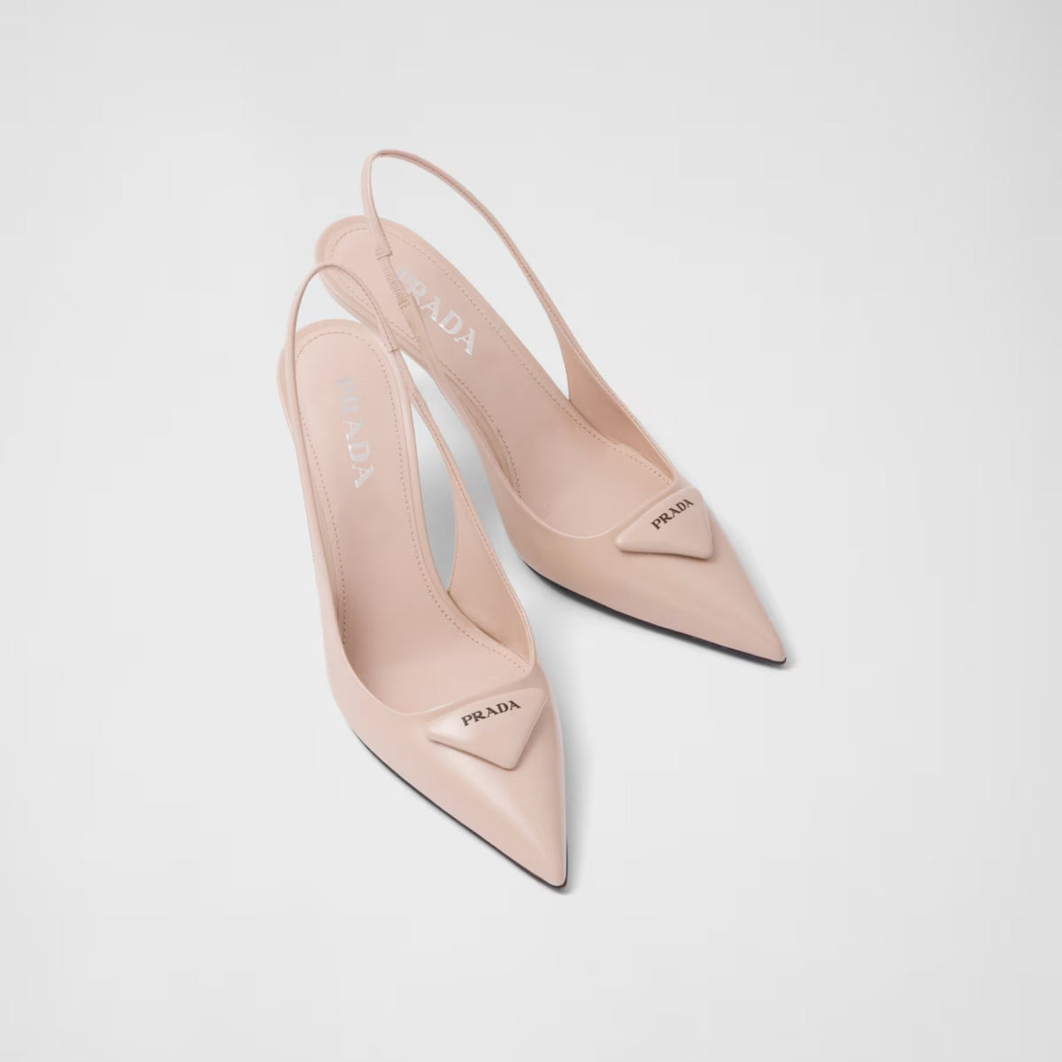 Brushed Leather Slingback Pumps