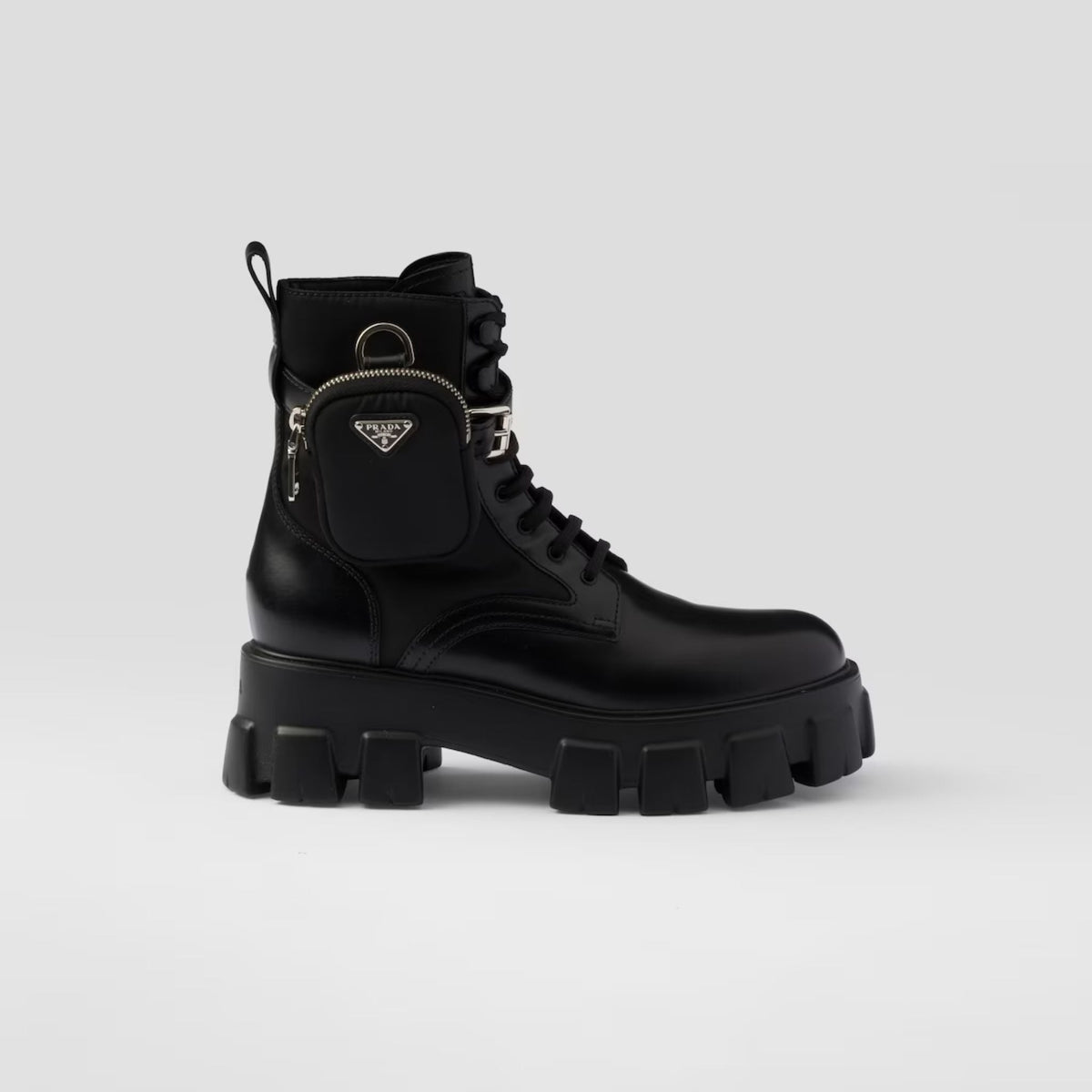 Monolith Leather And Re-Nylon Boots With Pouch