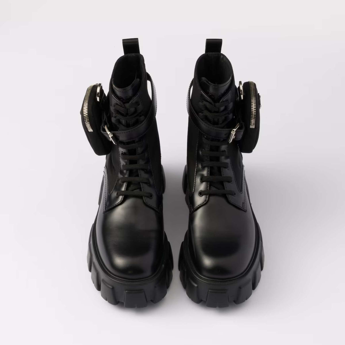 Monolith Leather And Re-Nylon Boots With Pouch