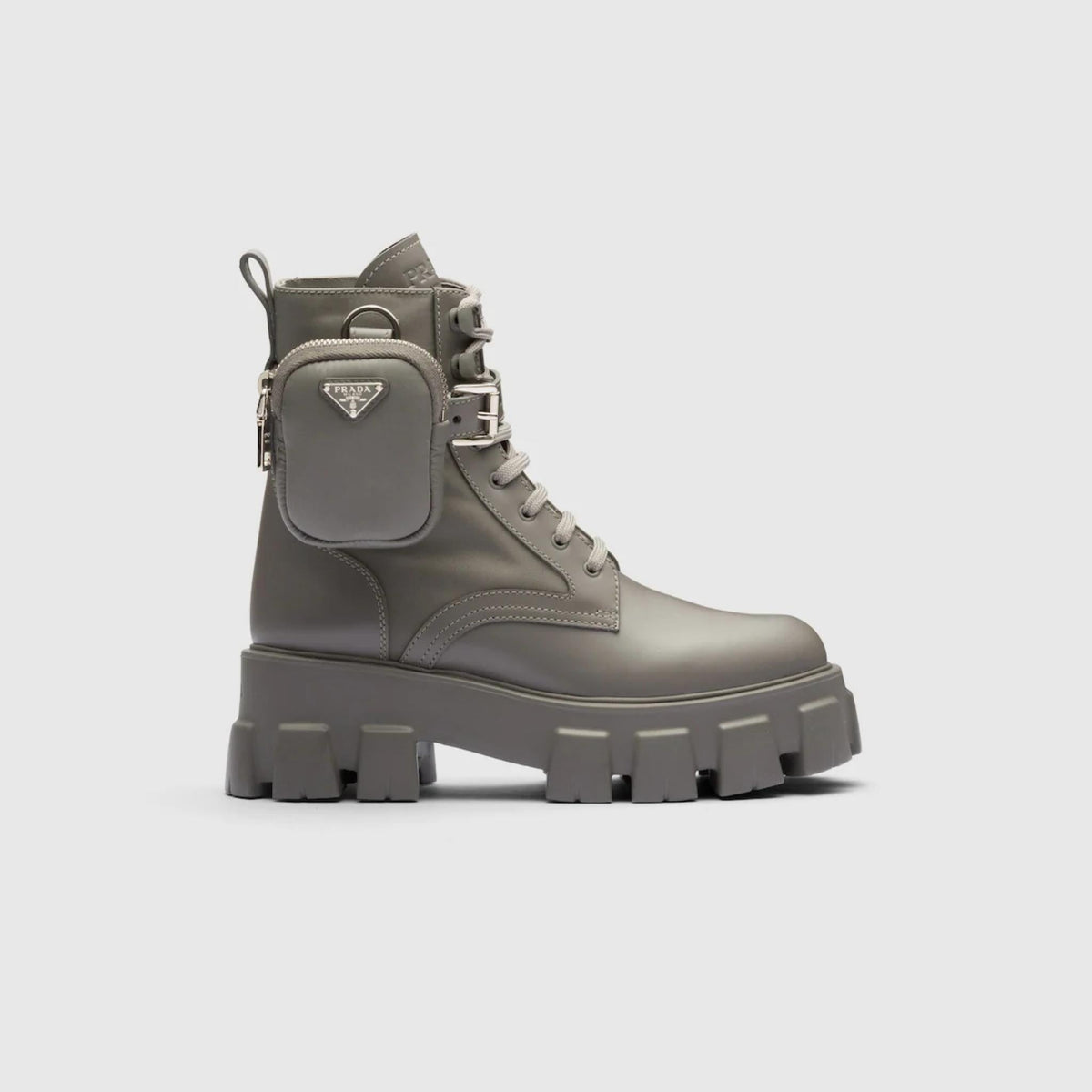 Monolith Leather And Re-Nylon Boots With Pouch