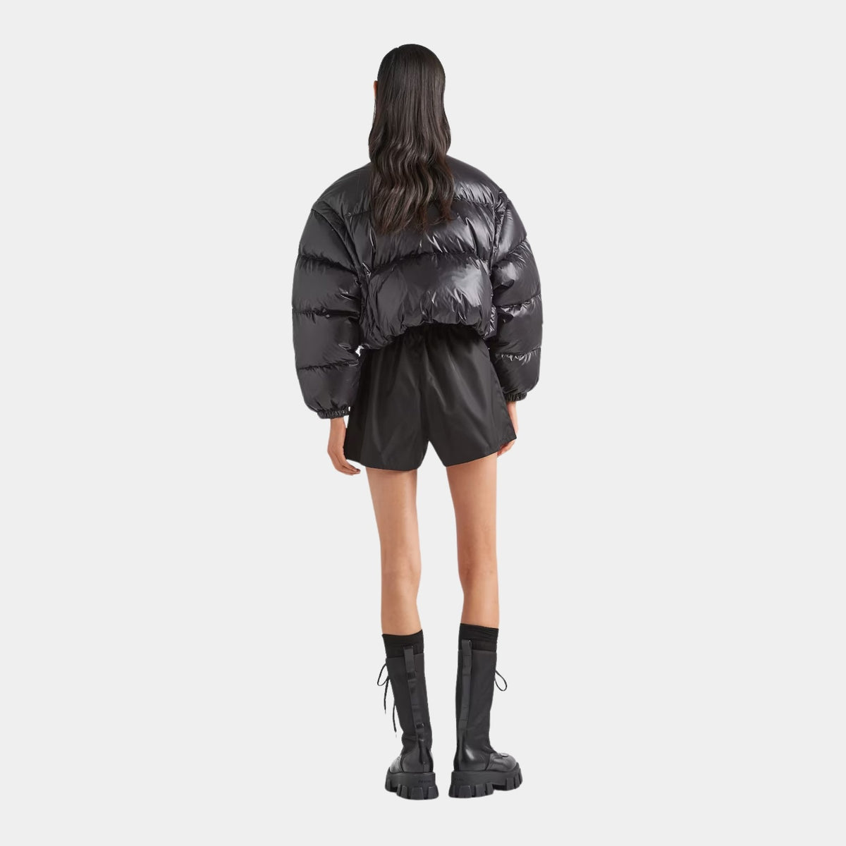 Re-Nylon Cropped Convertible Down Jacket