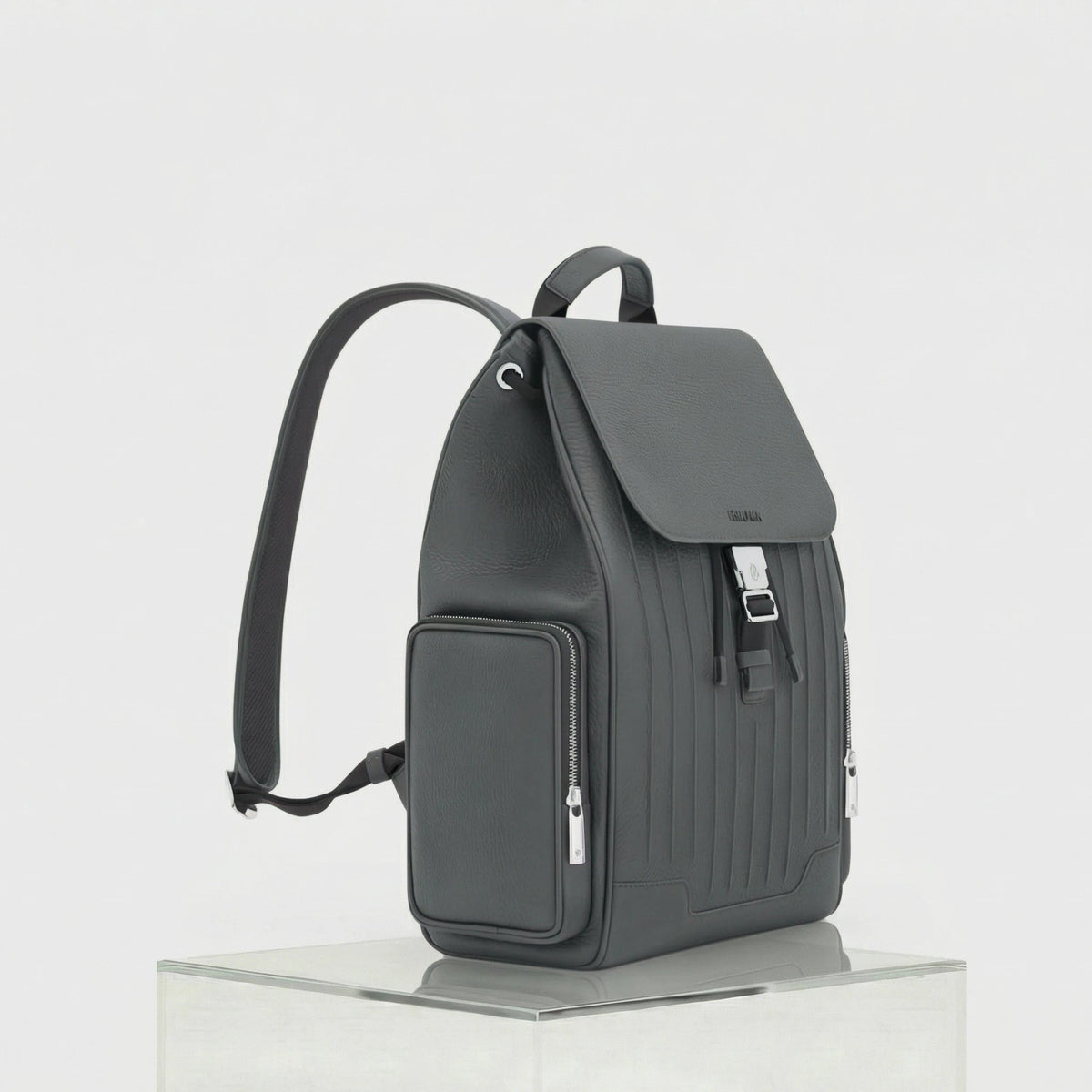 Never Still Leather Flap Backpack Large