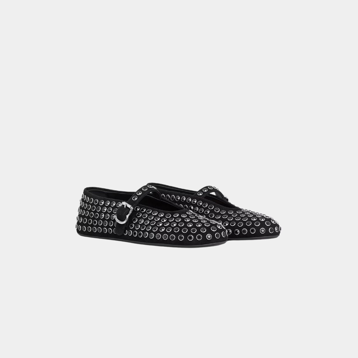 Strass Suede Ballet Flats